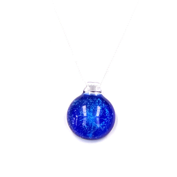 Handblown Glass Necklace - Blue Galaxy