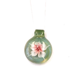 Sweet Pea Floral Handblown Glass Pendant